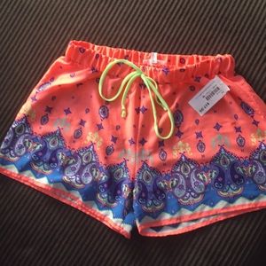 Pink paisley shorts
